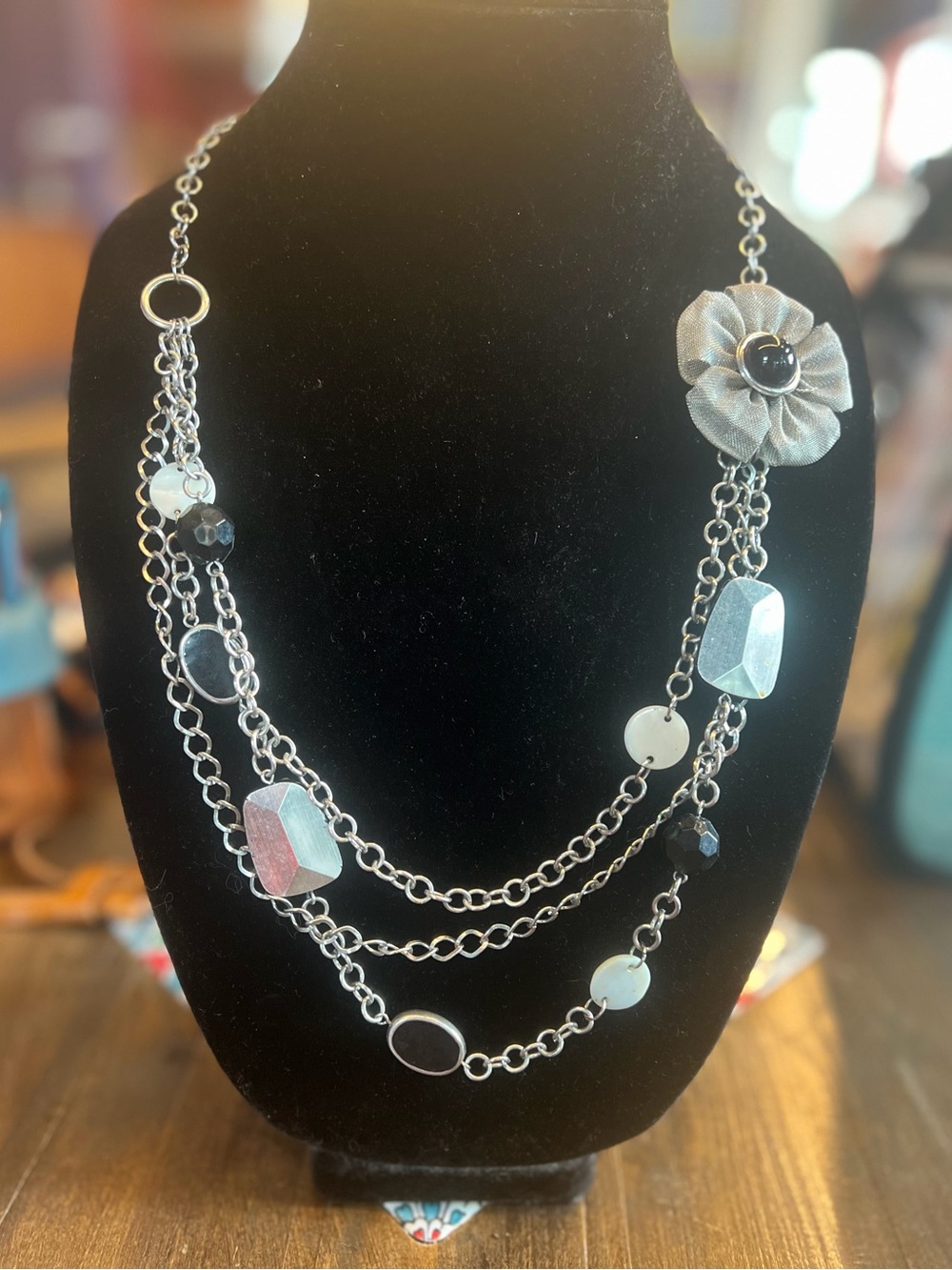 Silver-Tone Layered Chain Necklace